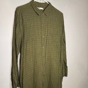 Sonoma Dark Green Women Midi Shirt Style Dress, Size XL